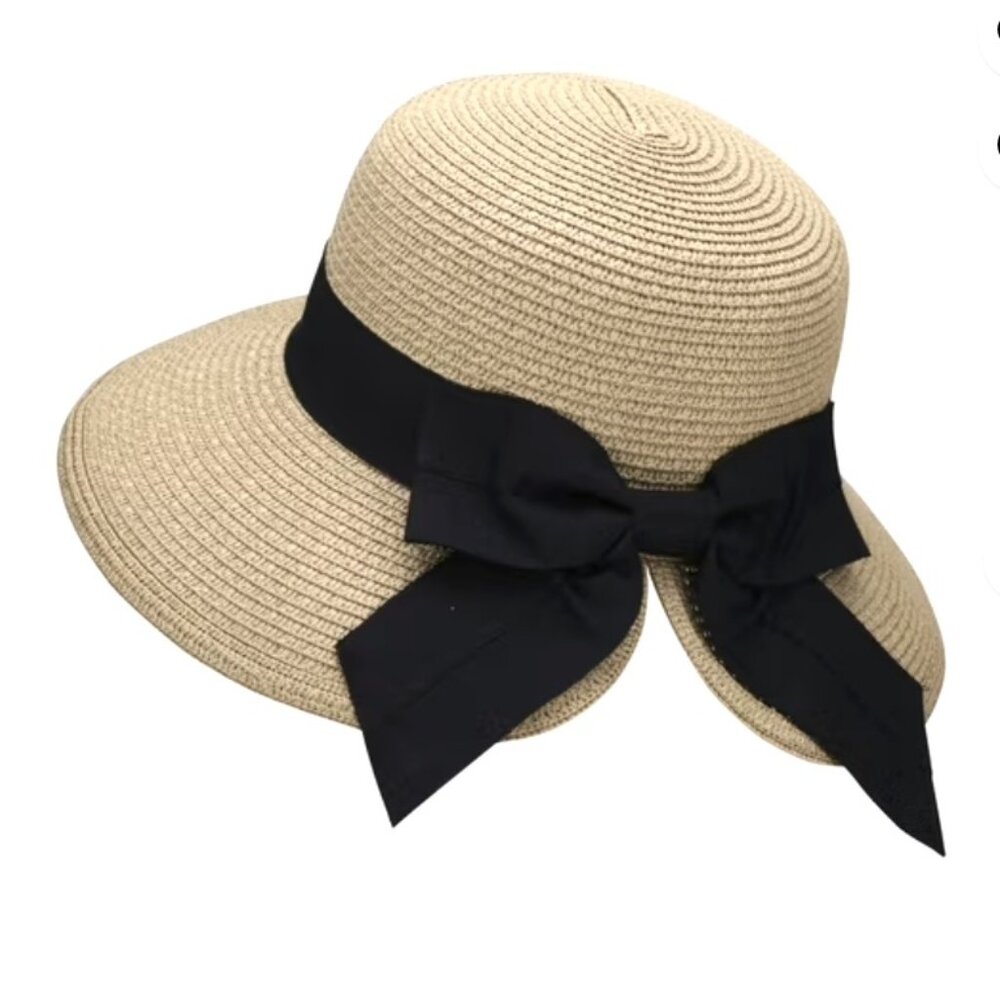 Simplicity Straw Hat with Black Ribbon
